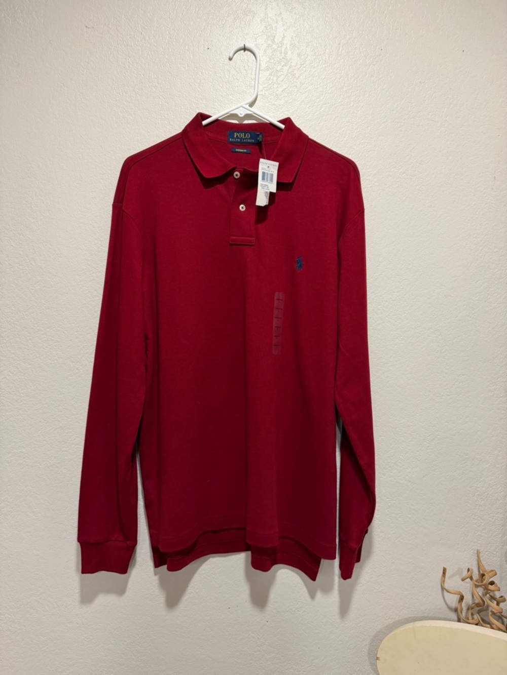 Ralph Lauren Long Sleeve Polo - Wine with Navy Pony